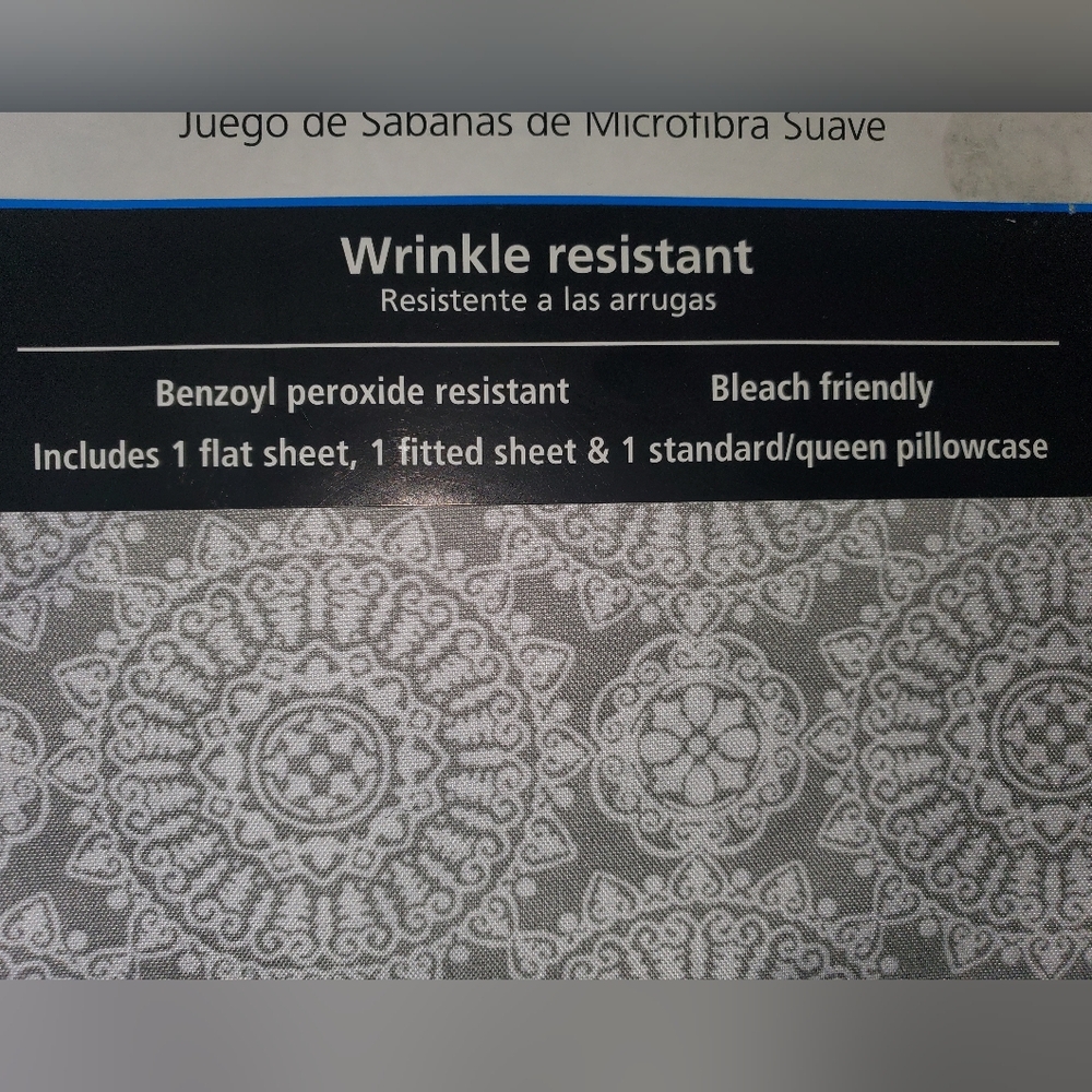 Gray And White Microfiber Wrinkle Resistant Twin Size Mainstays Sheet Set